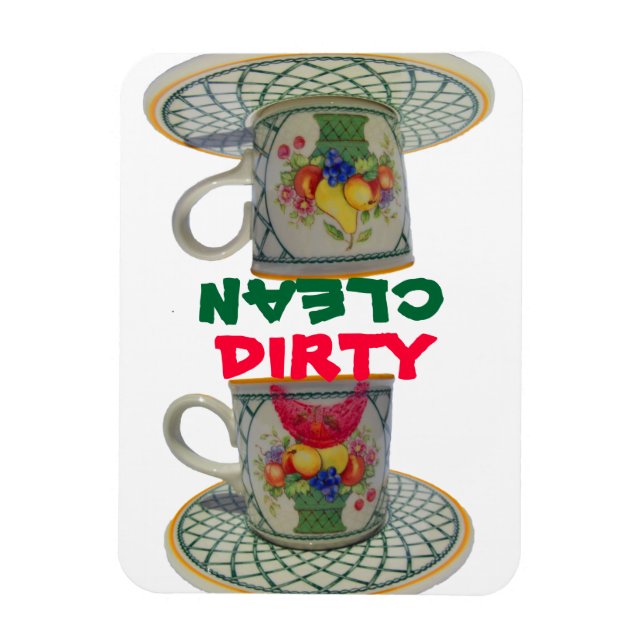 Clean Dirty Cute Dishes Magnet (Vertical)