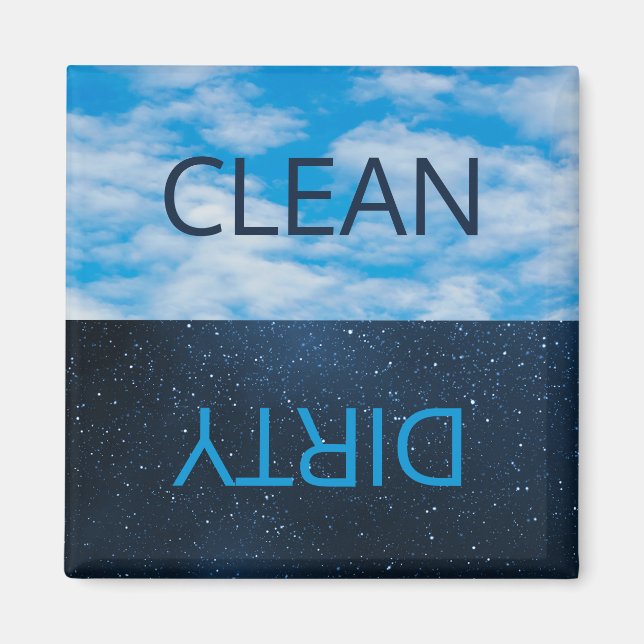 Clean Dirty Day Night Sky Dishwasher Magnet (Front)