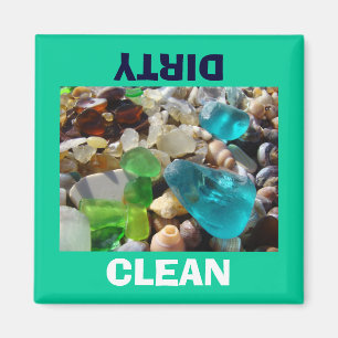 CLEAN Dirty Dish Washer magnets Kitchen Beach