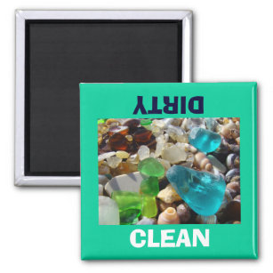 CLEAN Dirty Dish Washer magnets Kitchen Beach