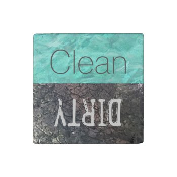Clean | Dirty Dishes Dishwasher Stone Magnet by clever_bits at Zazzle