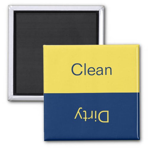 Clean Dirty Dishwasher Blue and Yellow Reversible Magnet