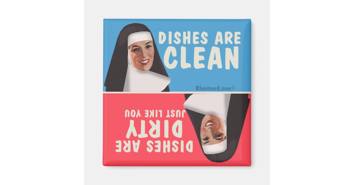 Clean dirty dishwasher funny nun Zazzle