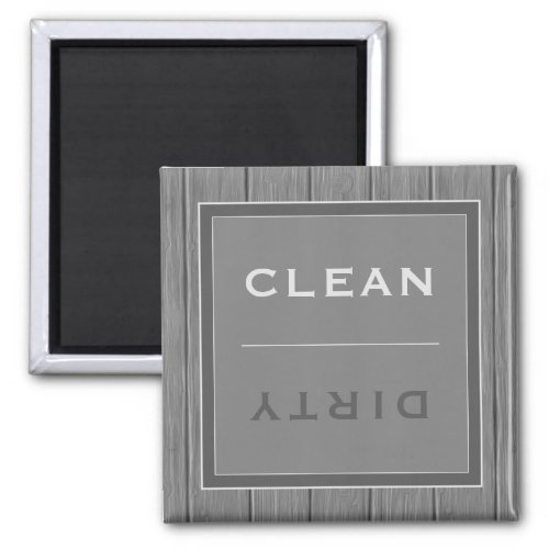 CleanDirty Dishwasher  Gray Wood Plank Magnet