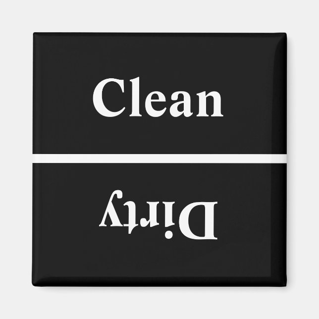 clean dirty dishwasher  magnet (Front)