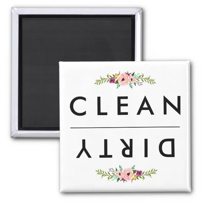 Clean Dirty Dishwasher magnet, Zazzle