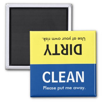 Clean Dirty Dishwasher Magnet by Customizeables at Zazzle