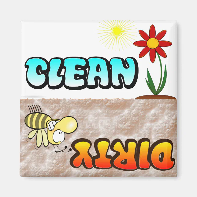 Clean Dirty Dishwasher magnet | Zazzle