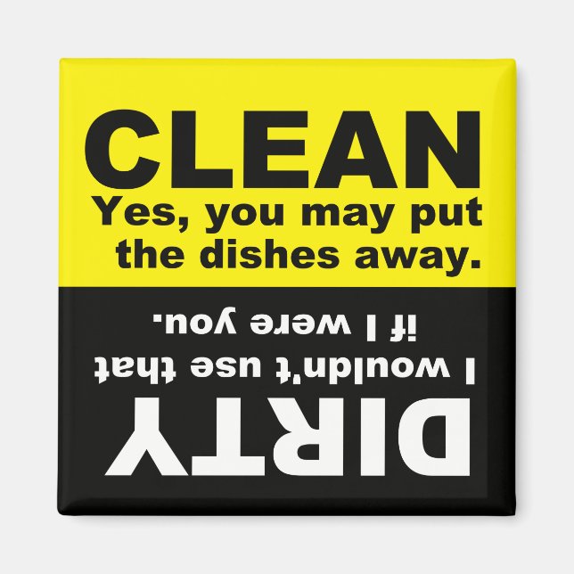 Clean Dirty Dishwasher magnet (Front)