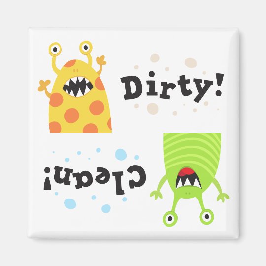 Clean dirty dishwasher funny green monster