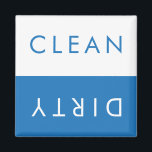 Clean Dirty Dishwasher Magnet in Blueand White<br><div class="desc">Simple straight forward clean dirty dishwasher magnet.  2" x 2"</div>