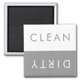 Clean Dirty Dishwasher magnet, Zazzle