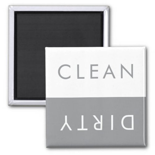 Clean Dirty Dishwasher Magnet in Gray and White
