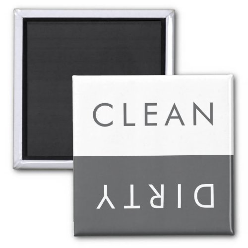 Clean Dirty Dishwasher Magnet in Gray and White