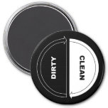 Clean-dirty Dishwasher Magnet (on Black) at Zazzle