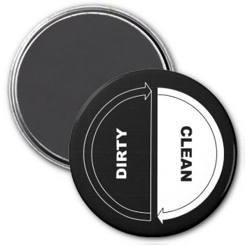 Clean-dirty Dishwasher Magnet (on Black) by UsefoolishThings at Zazzle