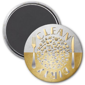 Clean-dirty Dishwasher Magnet - Round - 2 by LilithDeAnu at Zazzle