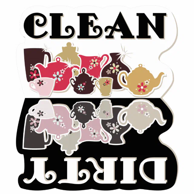 Clean Dirty Dishwasher magnet, Zazzle