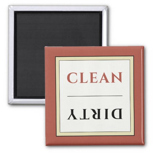 CleanDirty Dishwasher Magnet  Terracotta Square