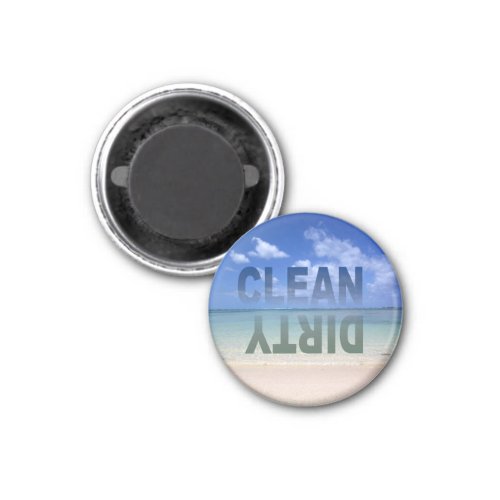 Clean Dirty Dishwasher magnet with beach