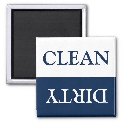 Clean Dirty Dishwasher navy blue white Magnet