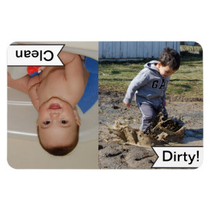 Clean Dirty Dishwasher Personalized Photo Magnet
