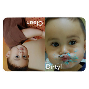 Clean Dirty Dishwasher Personalized Photo Magnet