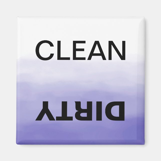 Clean/Dirty Dishwasher Purple Ombre Magnet (Front)
