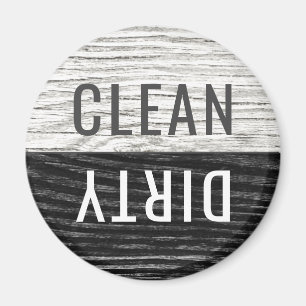 Clean Dirty Dishwasher Rustic Weathered Wood WB Magnet