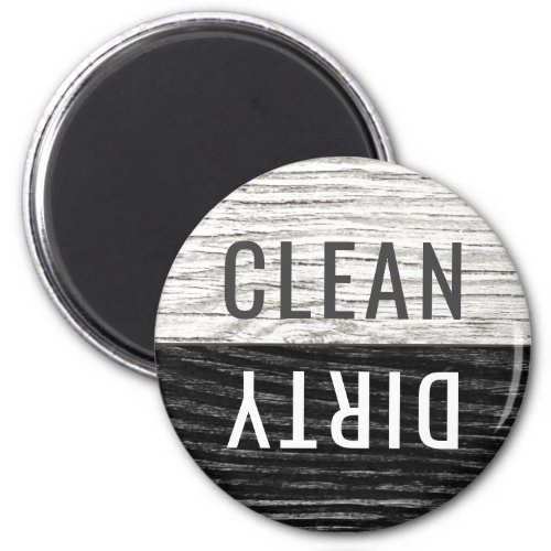 Clean Dirty Dishwasher Rustic Weathered Wood WB Magnet