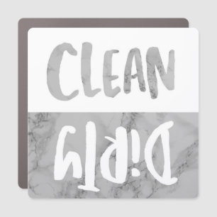 Clean Dirty Dishwasher Sign Faux Marble