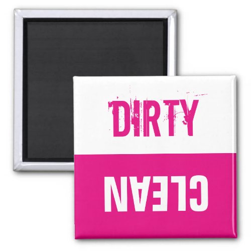 Clean dirty dishwasher sign magnets  Neon pink