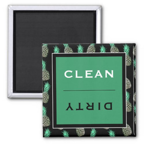 CleanDirty Dishwasher  Tropical Pineapples Magnet