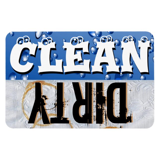 Clean & Dirty Dishwasher Vinyl Magnet (Horizontal)