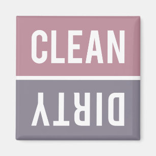Clean Dirty Dusty Rose Purple Dishwasher Magnet
