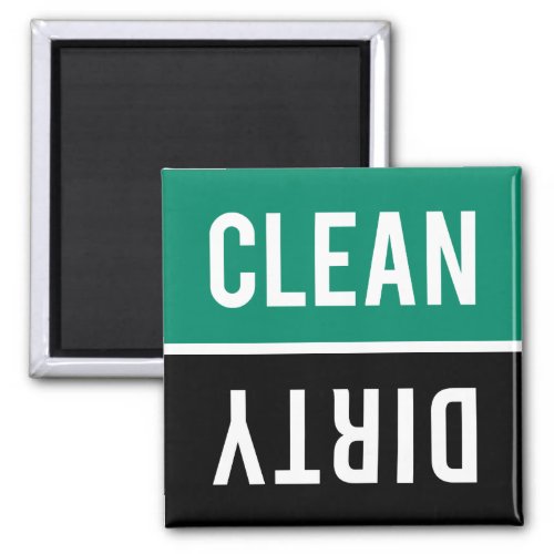 Clean Dirty Emerald Green and Black Dishwasher Magnet