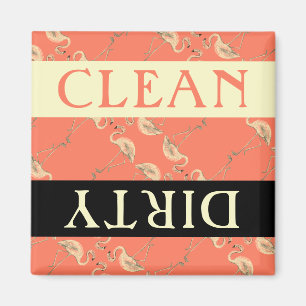 Clean Dirty Flamingo Style Dishwasher Magnet