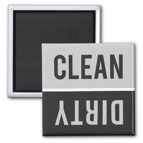 Clean Dirty Gray and Black Dishwasher Magnet