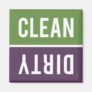 Clean Dirty Green and Purple Dishwasher Magnet