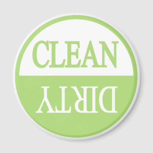 Clean dirty green dishwasher magnet