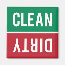 Clean Dirty Green White and Red Dishwasher
