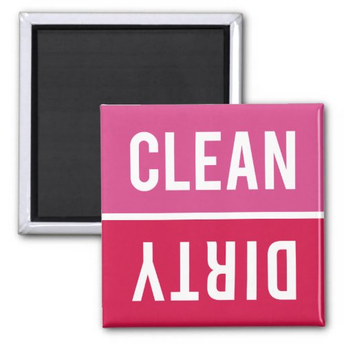 Clean Dirty Hot Pink and Red Dishwasher Magnet