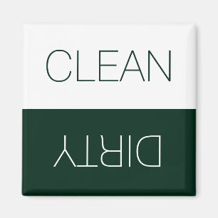 Clean Dirty indicator dark green dishwasher Magnet