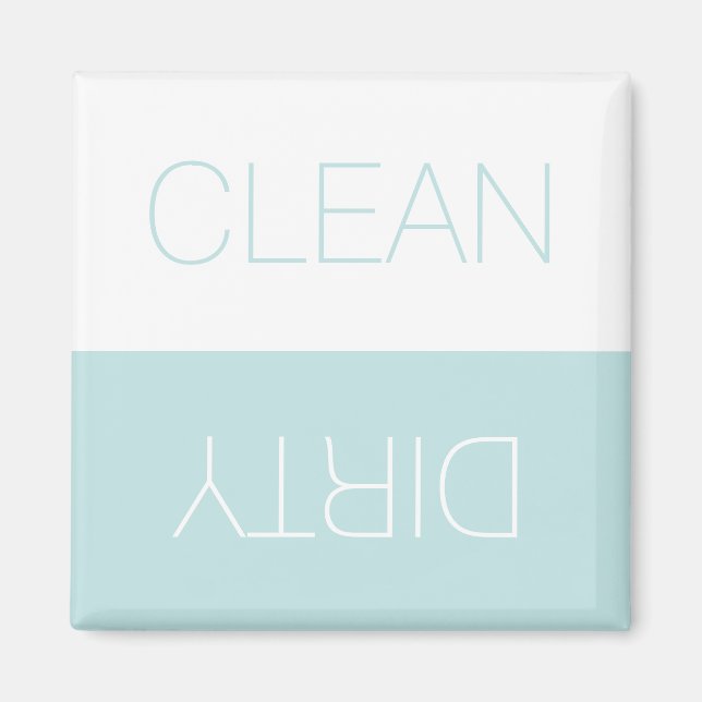 Clean Dirty indicator reversible dishwasher aqua Magnet (Front)