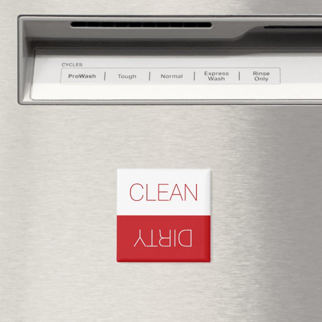 Clean Dirty indicator reversible dishwasher red Magnet (In Situ (Dishwasher))