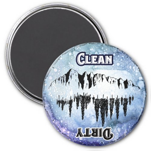 Clean Dirty Kitchen Dishwasher Dishes Mountains Magnet