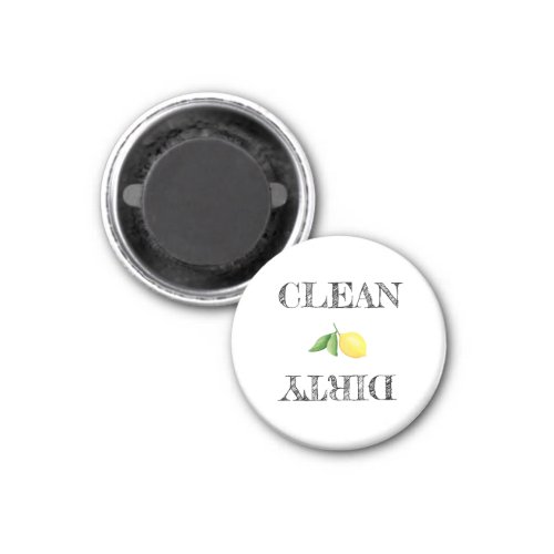 Clean Dirty Lemon Modern Text Dishwasher  Magnet