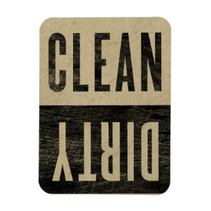 Clean Dirty Letterpress Style Dishwasher Magnet
