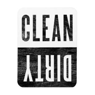 Clean   Dirty Letterpress Style Dishwasher Magnet