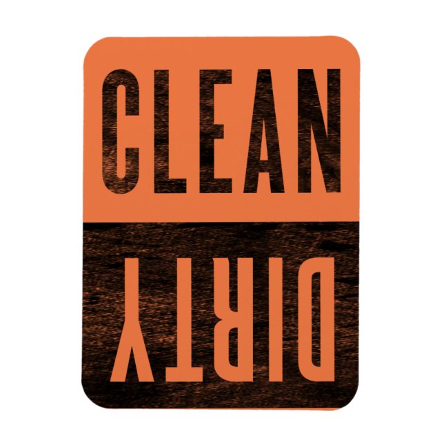Clean | Dirty Letterpress Style Dishwasher Magnet (Vertical)